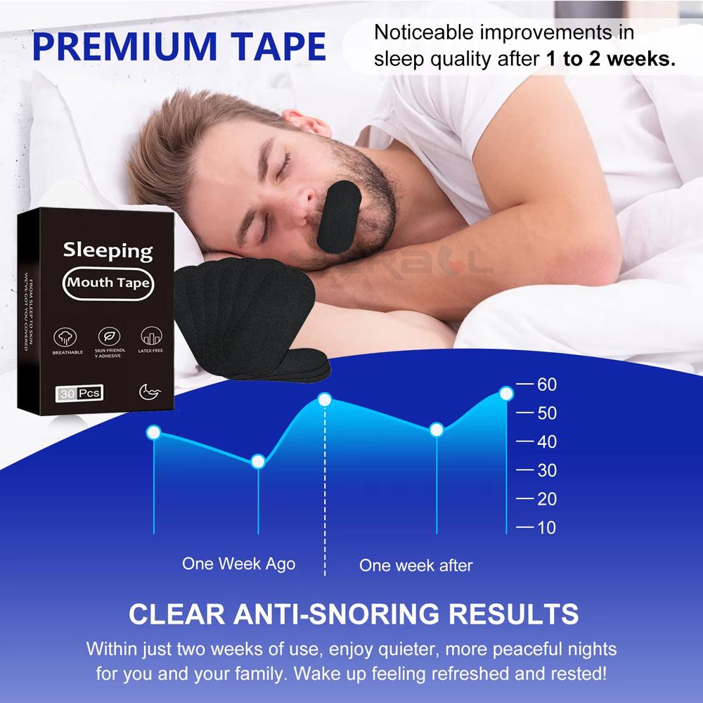 30/60/90/150pcs Mouth Tape Breathing for Sleep Mouth Tape Strips Improve Sleep Mouth Better Breath Mouth Tape Anti-snoring Patch