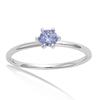 Silver Ring 'Unique' Blue Tanzanite (rhodium) - 4 Mm