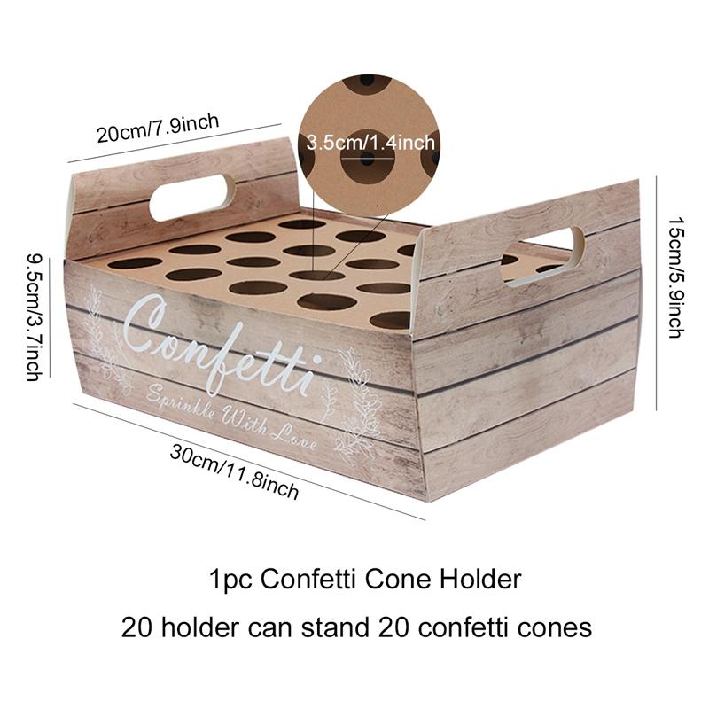 Свадебный поднос из крафт-бумаги, конус конфетти, подставка, подставка для свадебного украшения, цветочные конусы конфетти, держатель для свадебной бумаги в деревенском стиле