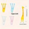 12 шт./набор зубочисток для фруктовых закусок в форме мультяшного жирафа, столовые приборы, палочки для еды, вилки для салата, кухонные принадлежности, кухонный инструмент
