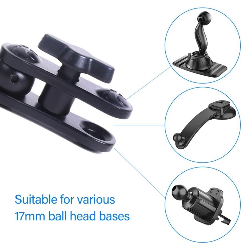 Aluminum 17mm Ball Mount Extension Adapter, Rotation Extension Rod for Car Air Vent Dashboard  Phone Holder