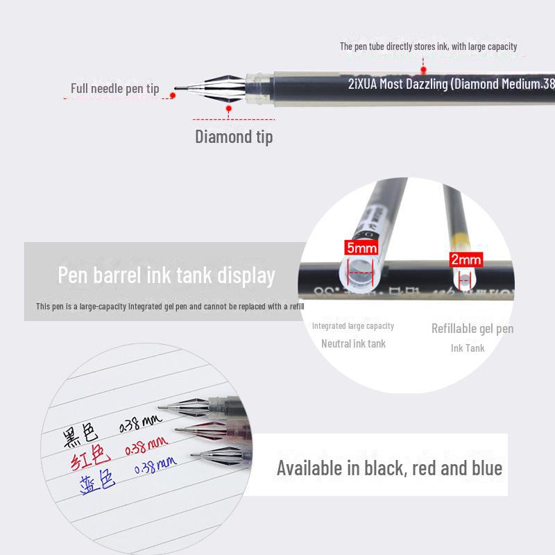Ручка Diamond Head 801 Full Needle Carbon Neutral, большая емкость 0,38, канцелярские принадлежности для студентов