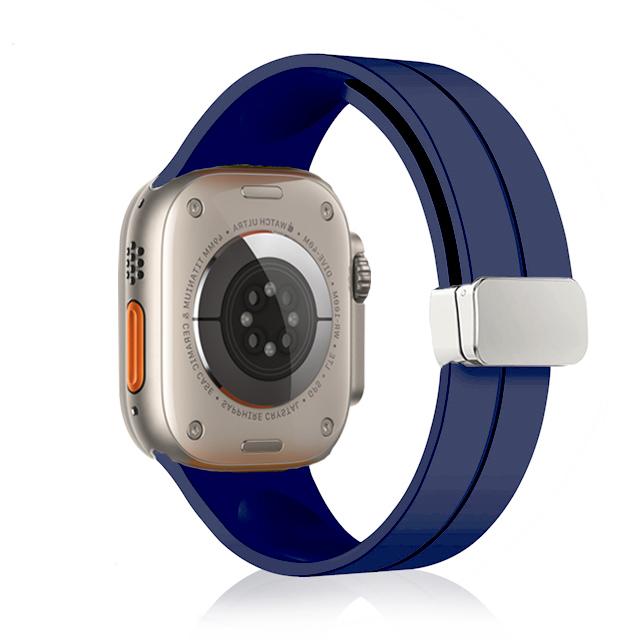 Strap For Apple watch ultra 3 2 band 44mm 45mm 49mm 40mm 41mm 46mm Magnetic Silicone Bracelet correa iWatch Series 8 se 9 10 11