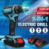 3 IN 1 520N.M 13mm 10mm Chuck Torque Electric Drill Flat Hammer Impact Drilling Electric Screwdriver for 18V Battery