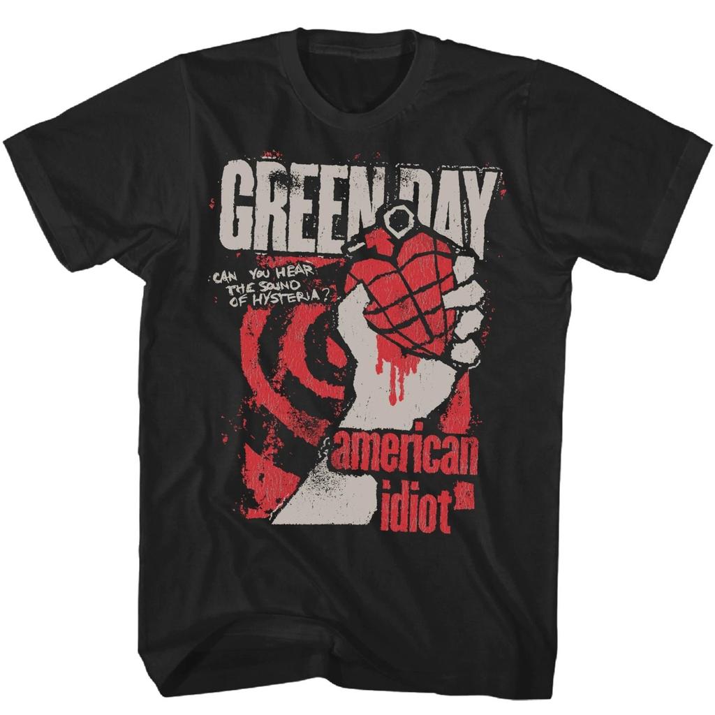 Green Day American Idiot Hysteria Футболка Мужская Рок Музыка Классическая Футболка Группы С Коротким Рукавом Женская Мода Уличный Топ