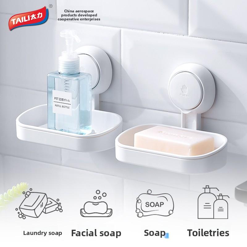 Мыльница на присоске, без перфорации, вакуумная присоска, слив, для ванной, туалета, настенная, присоска, полка, подвесная