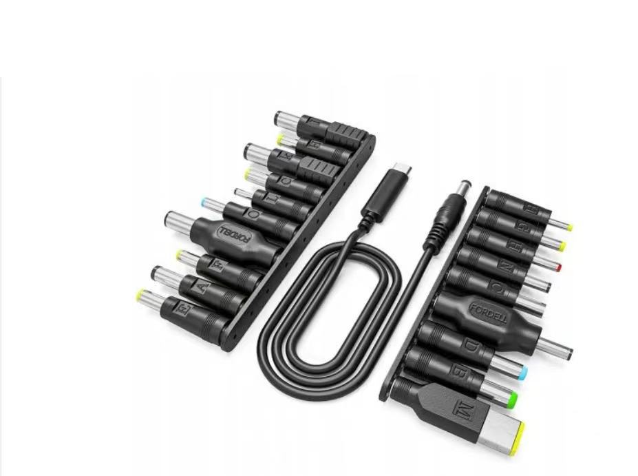 1pc Type-C to DC Power Adapter Kit 10pcs Conversion Plugs, Multi-function Laptop Charging Connector Set for Notebook Router Monitor Camera