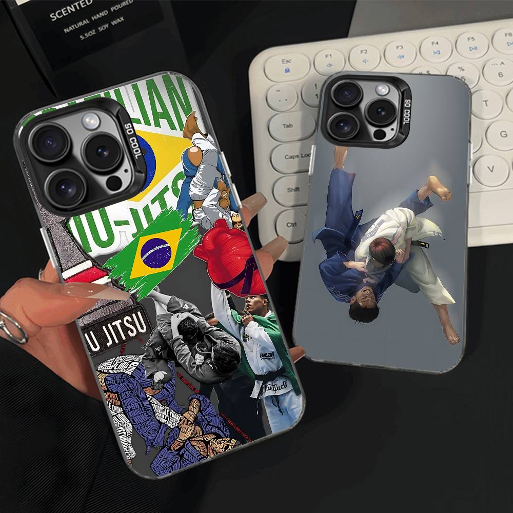 Brazilian Jiu Jitsu BJJ Phone Case For iPhone 15,17,11,14,13,16,12,E,Max,Plus,Air,Pro,Mini Black Matte Cover