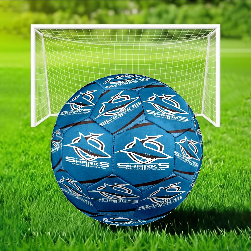 Cronulla Sutherland Sharks Soccer Ball Size 5 Soccer Ball, Machine-stitched, Durable, Suitable for Training and Matches Fan Gift