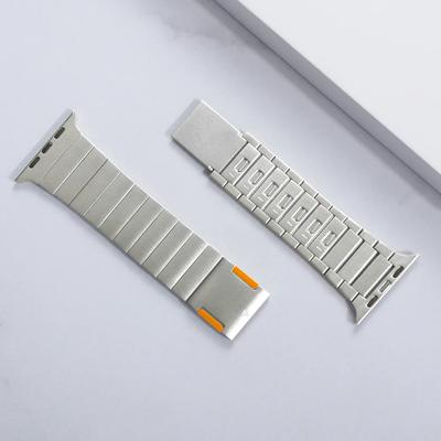 Ремешок для часов, роскошный ремешок из нержавеющей стали для Apple Watch, ремешок Ultra 49 мм, 45 мм, 44 мм, 42 мм, магнитный браслет титанового цвета для IWatch 8 7 6 5