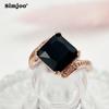 SIMJOO Персонализированное модное женское кольцо с черным цирконом