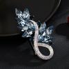 Vintage High-End Brand Luxury Crystal Blue Valley Brooch Leaf Bouquet Corsage Court Style Accessories