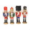 4x Деревянные Щелкунчик Украшения Рождественские Фигурки Скульптуры Фигурка Солдата