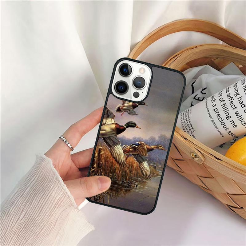 Bird Duck Hunting Sunset Phone Case For iPhone 17 Air 16 15 14 11 12 13 Pro MAX Plus coque Cover Shell