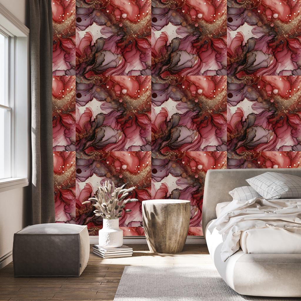 Ink Red and Burgundy Wallpaper for Living Room and Bedroom 50x1000