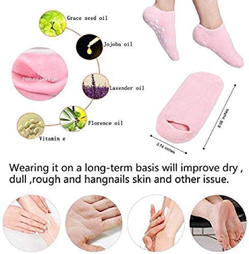 AMENDAS New Winter Care Spa Gel Socks Full Heel Feet Protector Silicone Ultra-Soft Socks with Moisturizing Gel Socks Natural Oil and Vitamin E He