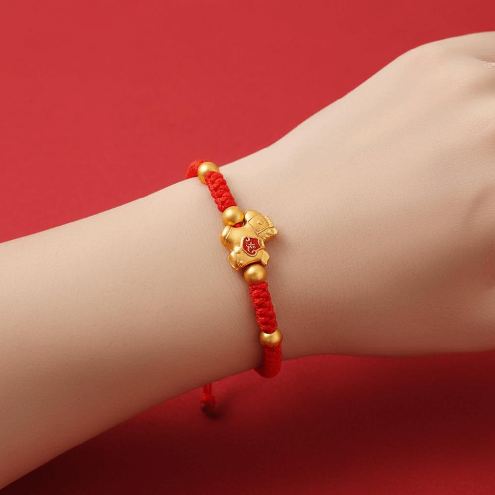 Chinese Style Lucky Pony Red Rope New Year Hand Rope Fortune Bracelet Lunar Year Celebration