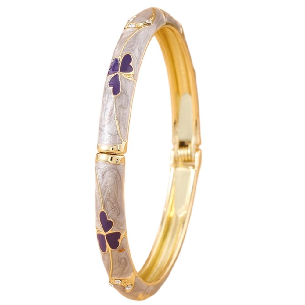Enamel Floral Vintage Cloisonne Bangle Traditional Women's Hand Bracelet  Girls