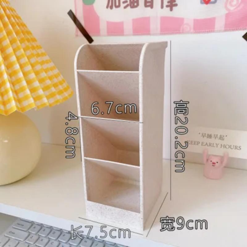 Новый настольный органайзер, держатель для ручек, ящик для хранения кистей для макияжа, 4 сетки, косая вставка, органайзер для хранения, школьные канцелярские принадлежности