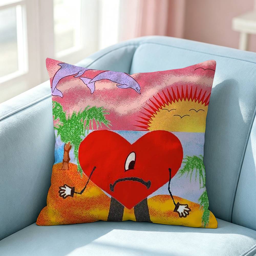Singer El Conejo Album Logo Square DoubleSided printed Pillow Case Bedroom Bedside Pillow Sofa Cushion Cover