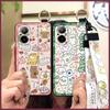 Cartoon Shockproof Phone Case For Realme C67 4G Lanyard Protective Anti-dust Fashion Design Anti-knock Silicone Durable