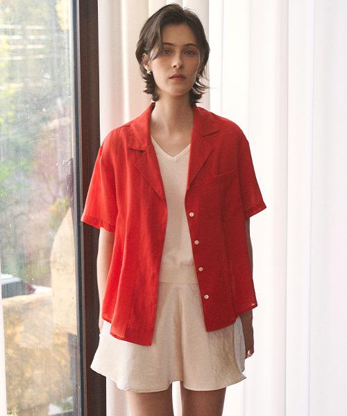 ANGELO BIANCO Echo Blouse_Red
