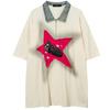 Футболка Streetwear Star Patch с лацканами из джинсовой ткани