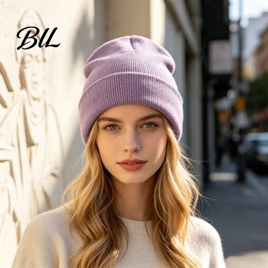 Casual Autumn Winter Headwear Unisex Solid Color Knit Beanies, Classic Slouchy Skull Cap for Winter, Warm Head Protection Gear Men Women, Soft Thermal