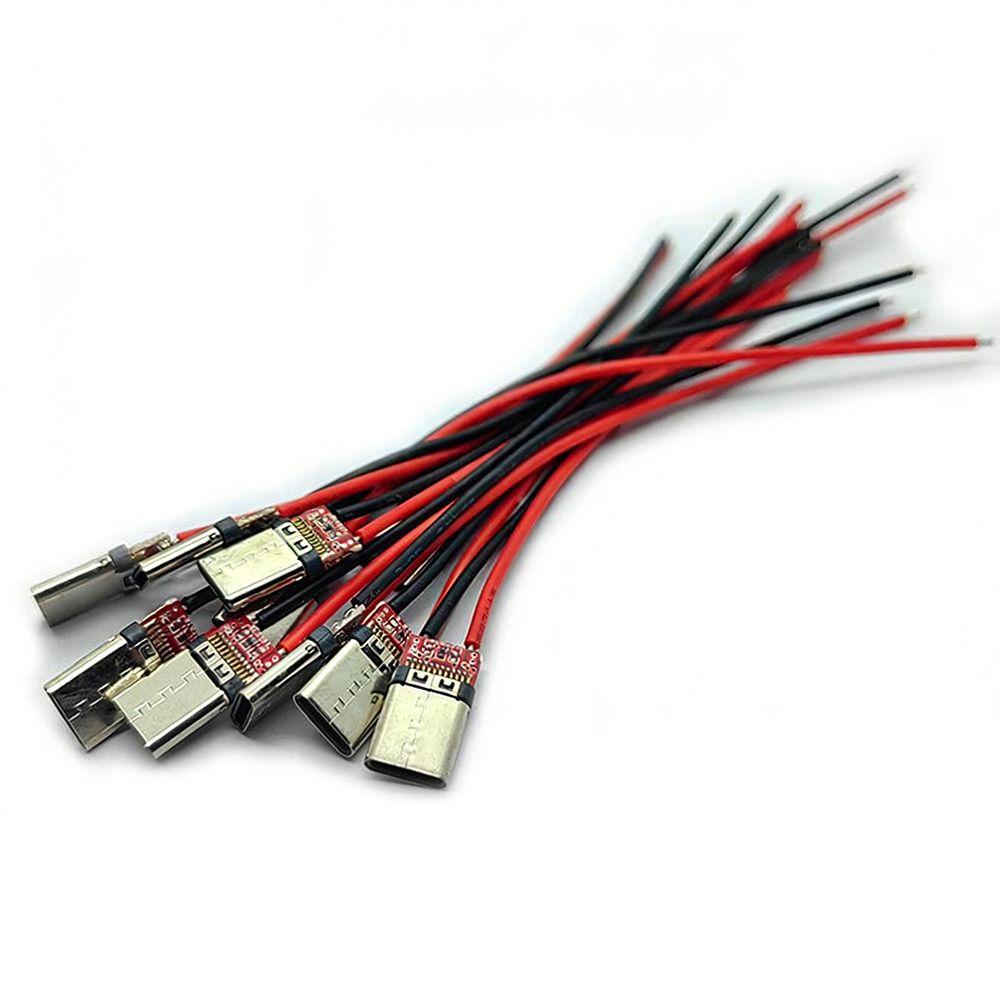 10 шт. Профессиональный разъем USB C 20AWG, паяный, штекер-гнездо, Type-C, универсальный 2-контактный разъем, электронный ремонт