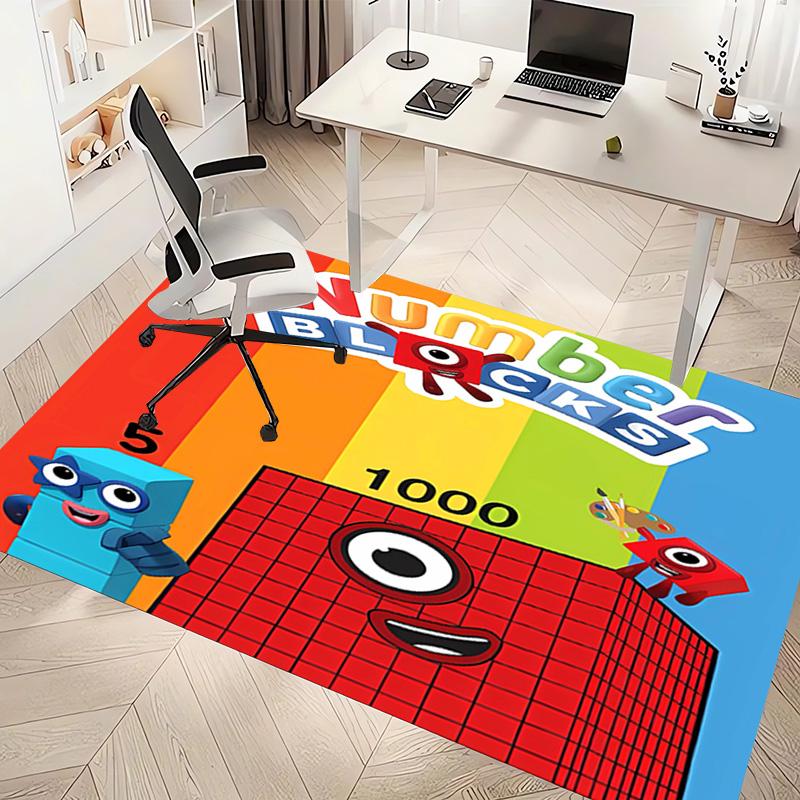 1pc Numberblocks Print Area Rug - Soft, Washable Non-Slip Indoor Mat, Living Room, Home Office Decorative Rug,Office Decorative