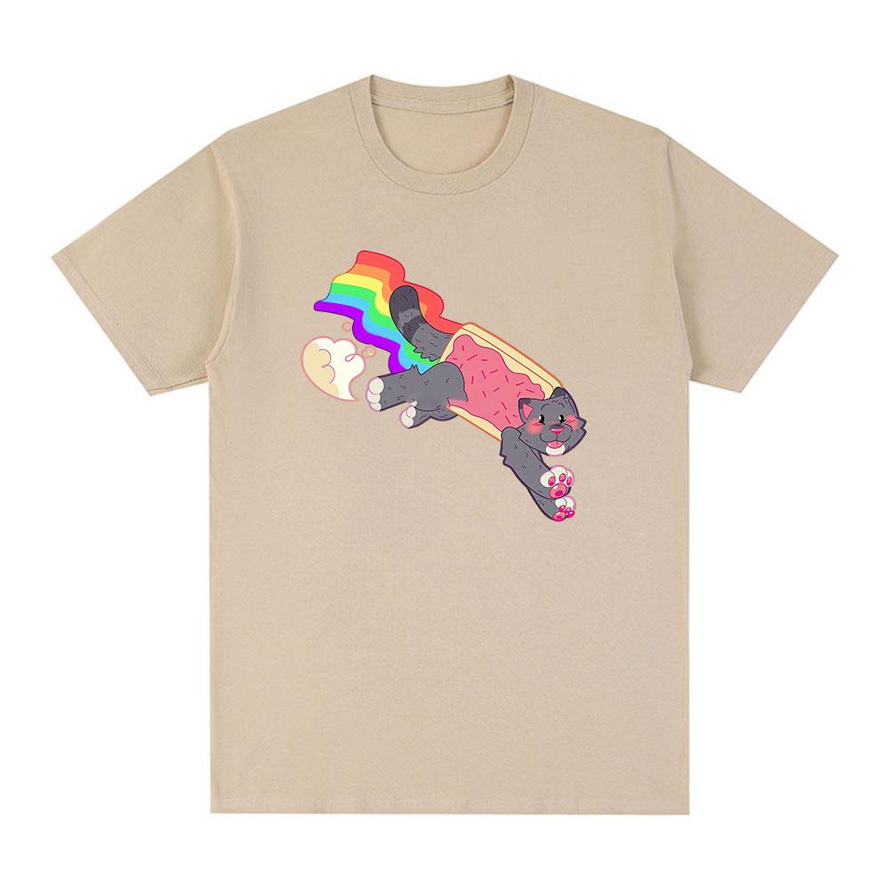 Cute Kawaii Nyan Rainbow Cat Funny Meme Tshirt Unisex Women Clothing Fashion Casual Cotton Tshirts Harajuku Short Sleeves T Shirt