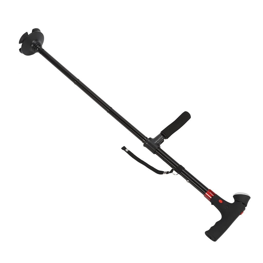 Elderly Folding Cane Height Adjust T Type Handle Extension Walking Cane with LED Light