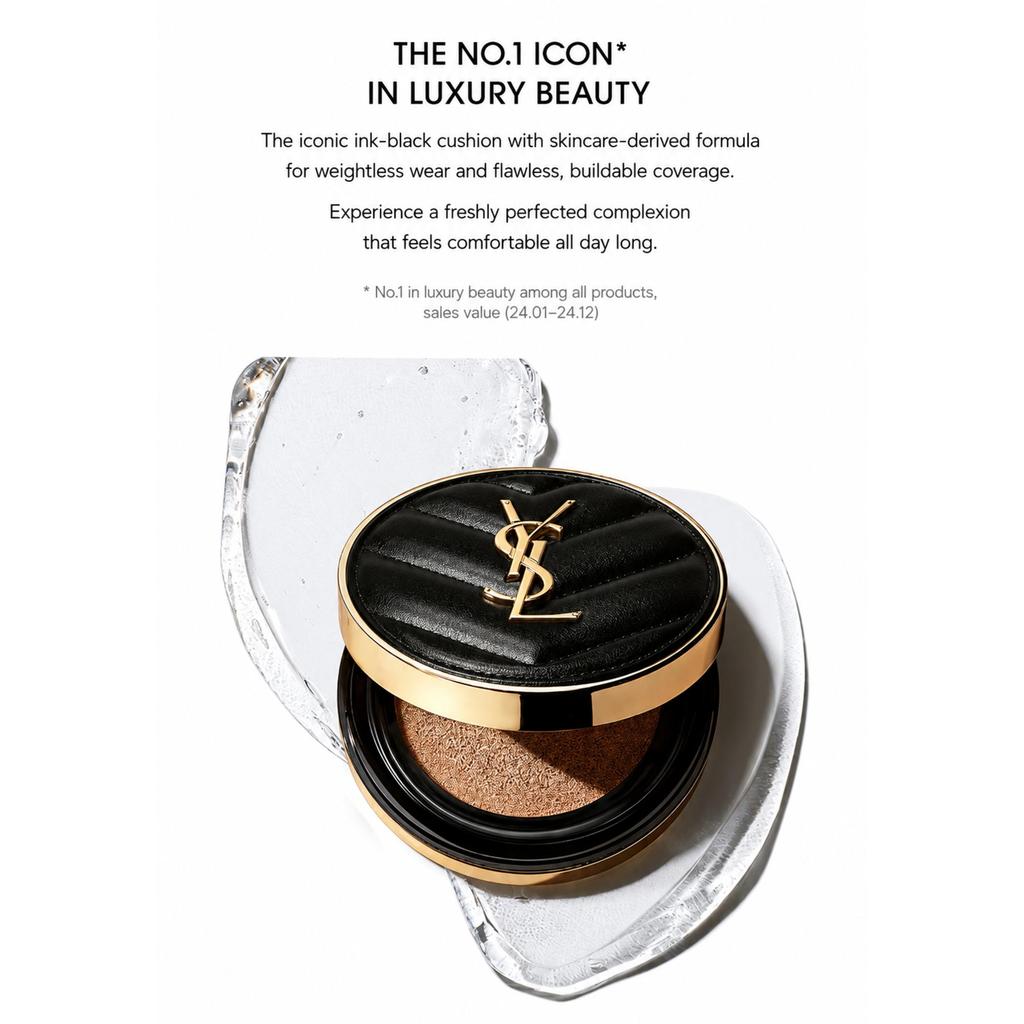 Yves Saint Laurent Le Cushion Encre de Peau 14 г, культовый роскошный тональный крем-кушон