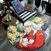 Inuyasha Round Area Rug,Carpet Rug for Living Room Bedroom Sofa Playroom Decor,Non-slip Floor Mat