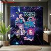 1pc K-Pop Demon Hunters Print Waterproof Shower Bathroom Partition Privacy Hanging Curtain with 12 Hooks Easy Installation