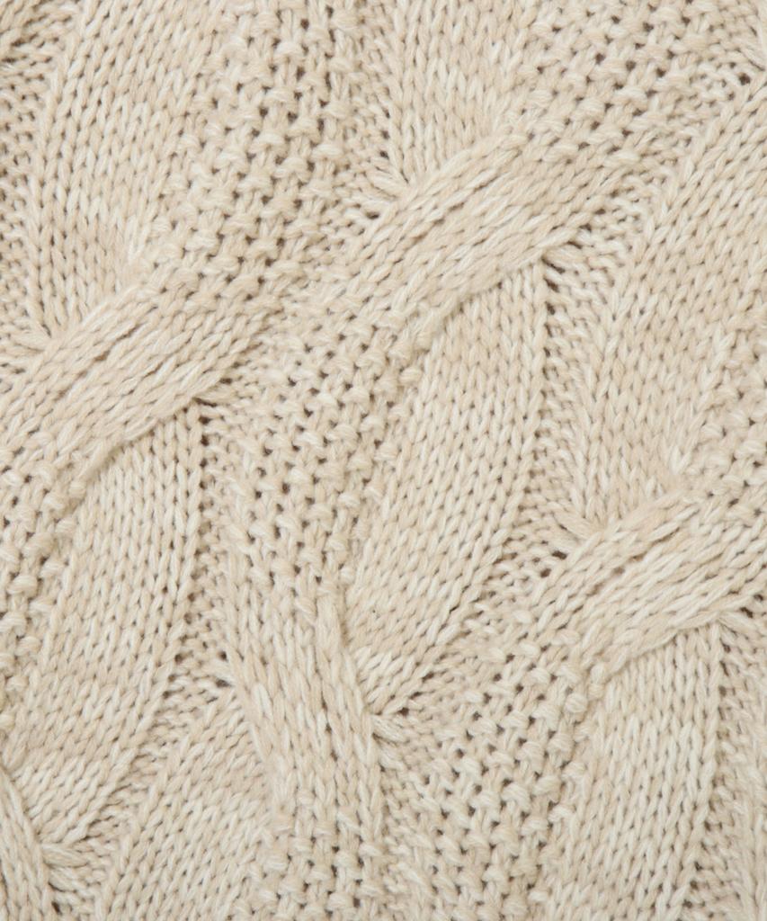 TRILLION Washable Big Cable Oversized Crew Neck Knit [Ivory]