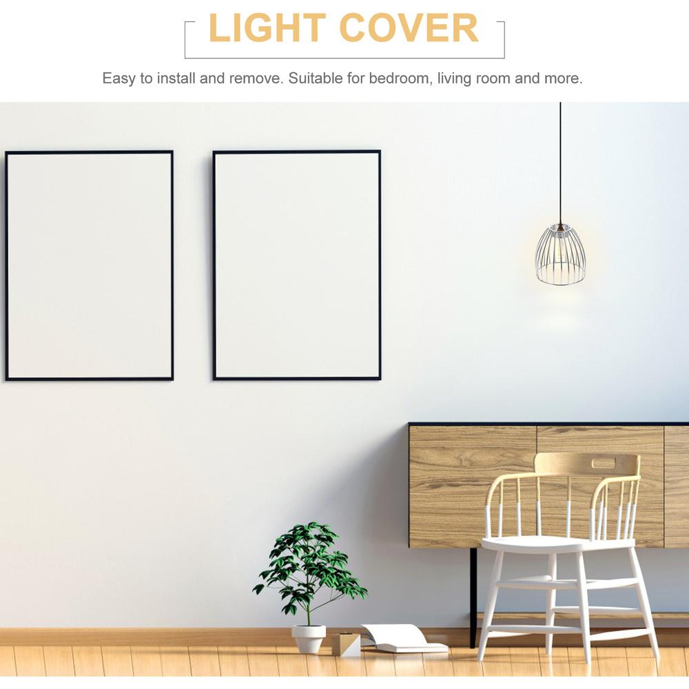 New Elegant Metal Cage Pendant Lamp Shade Guard with Beautiful Hanging Cord for Ceiling Fan Fixtures - Small Clip Wire Lantern S