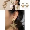 Fashionable Gold Shell Starfish Design Women Metal Earrings For Women