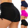 Women's Solid Color Bottom Up Light Proof Motion Yoga Drawstring Swimming Trunk