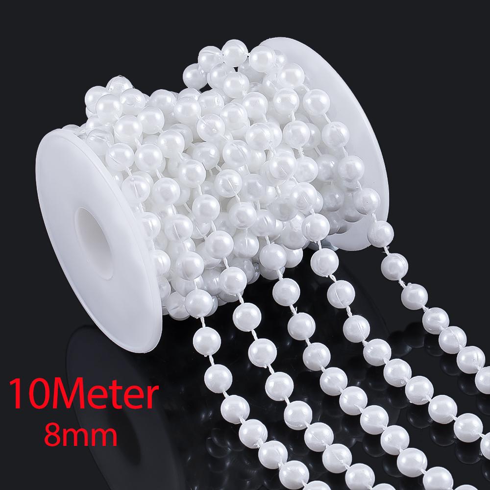 10M 2M ABS Imitation Pearl Star Bead Chain Line Cord Plastic Thread Trim DIY Wedding Party Decor Jewelry Findings Craft Material