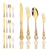 16 шт. королевский набор столовых приборов из нержавеющей стали, золотая посуда, посуда для западной еды, нож для стейка, кофейная ложка, вилка для фруктов, столовые приборы