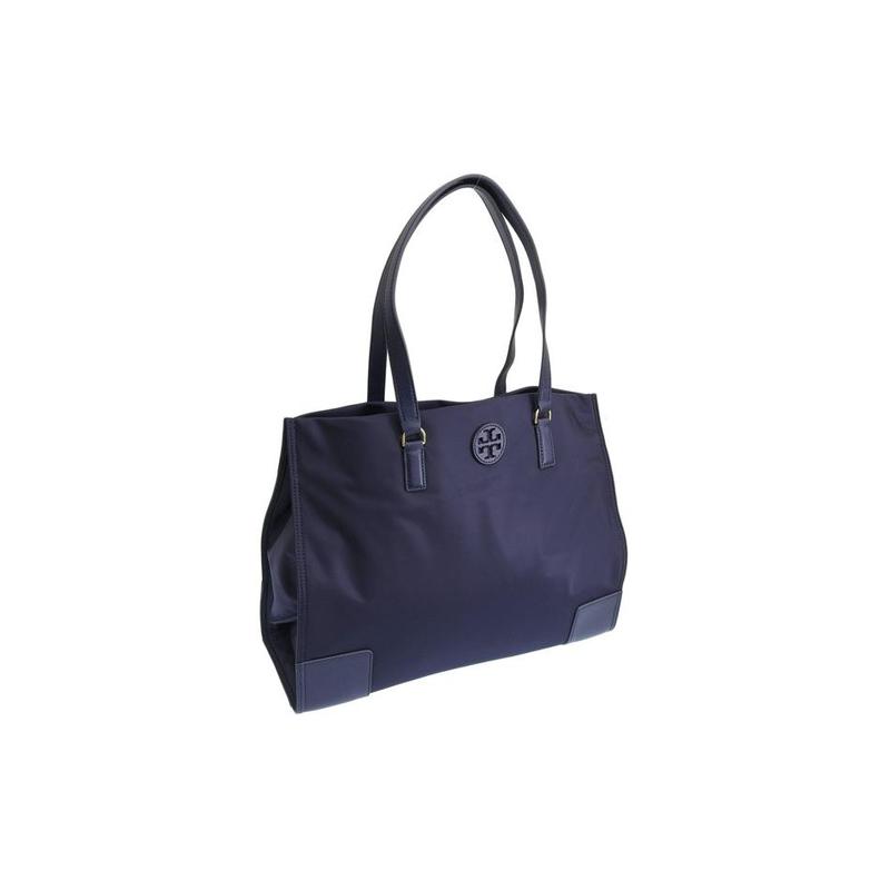TORY BURCH Ella commuter large capacity nylon patchwork tote bag tote bag shopping bag hand shoulder bag large size women's navy blue 136144-405