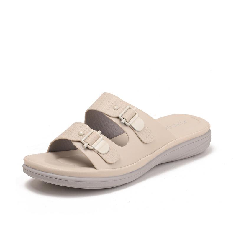 Тапочки на танкетке женские нескользящие летние богемные для путешествий на море с обратным набором шагающие по дерьму сандалии