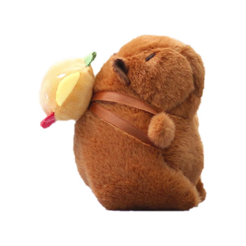 Hamburger Toast Capybara Keychain Cute Cartoon Girl Backpack Hanging Doll Plush