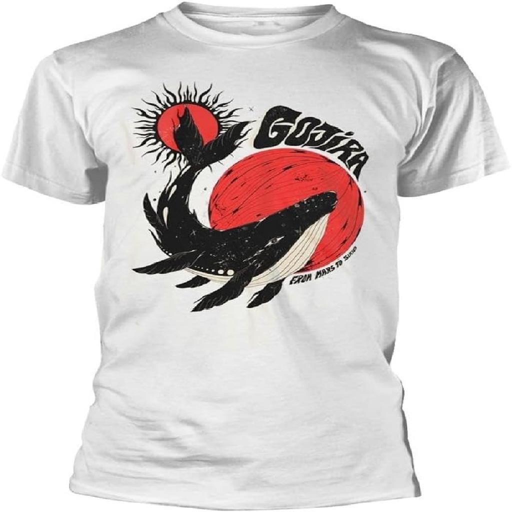 Gojira Унисекс Взрослая Футболка с Китом, Солнцем и Луной, Натуральная