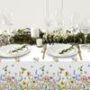 New Butterfly Wildflower Spring Floral Tablecloth Waterproof Reusable Table Mat Rectangle Shape DIY Table Cover Party