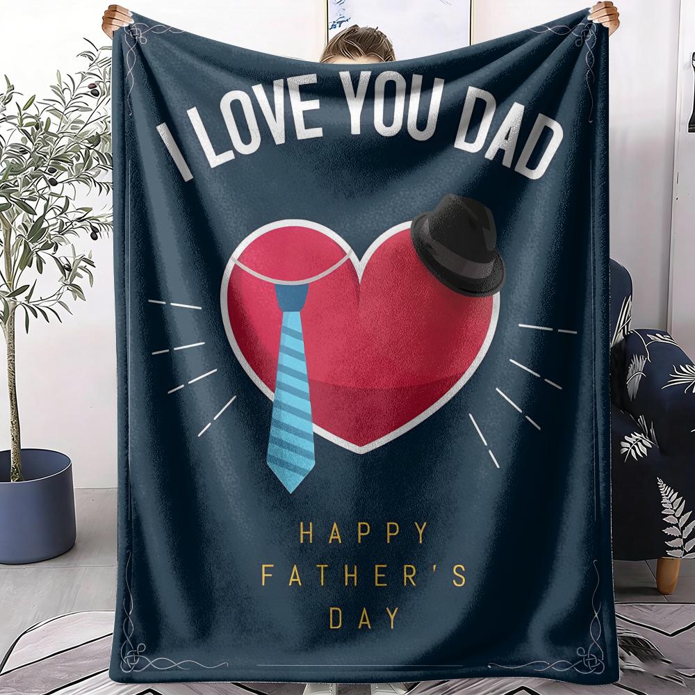 Father's Day Throw Soft Flannel AC Blanket Lightweight Summer Nap Throw Cozy Blanket for Sofa Bed Travel Home