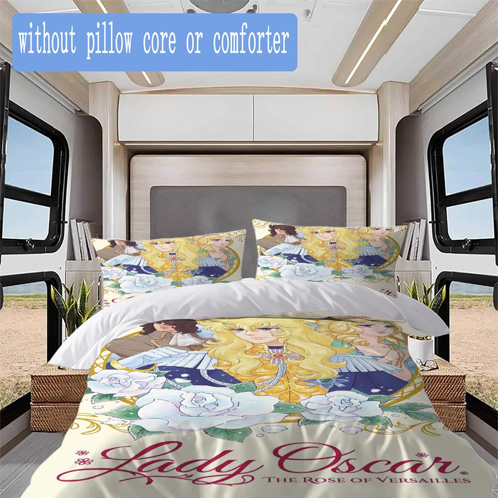 The Rose of Versailles Pattern Bedding,Quilt Set Quilt Cover Pillowcase Home Birthday Gift (1*duvet cover+2*pillowcase,without core)DSJT0925271
