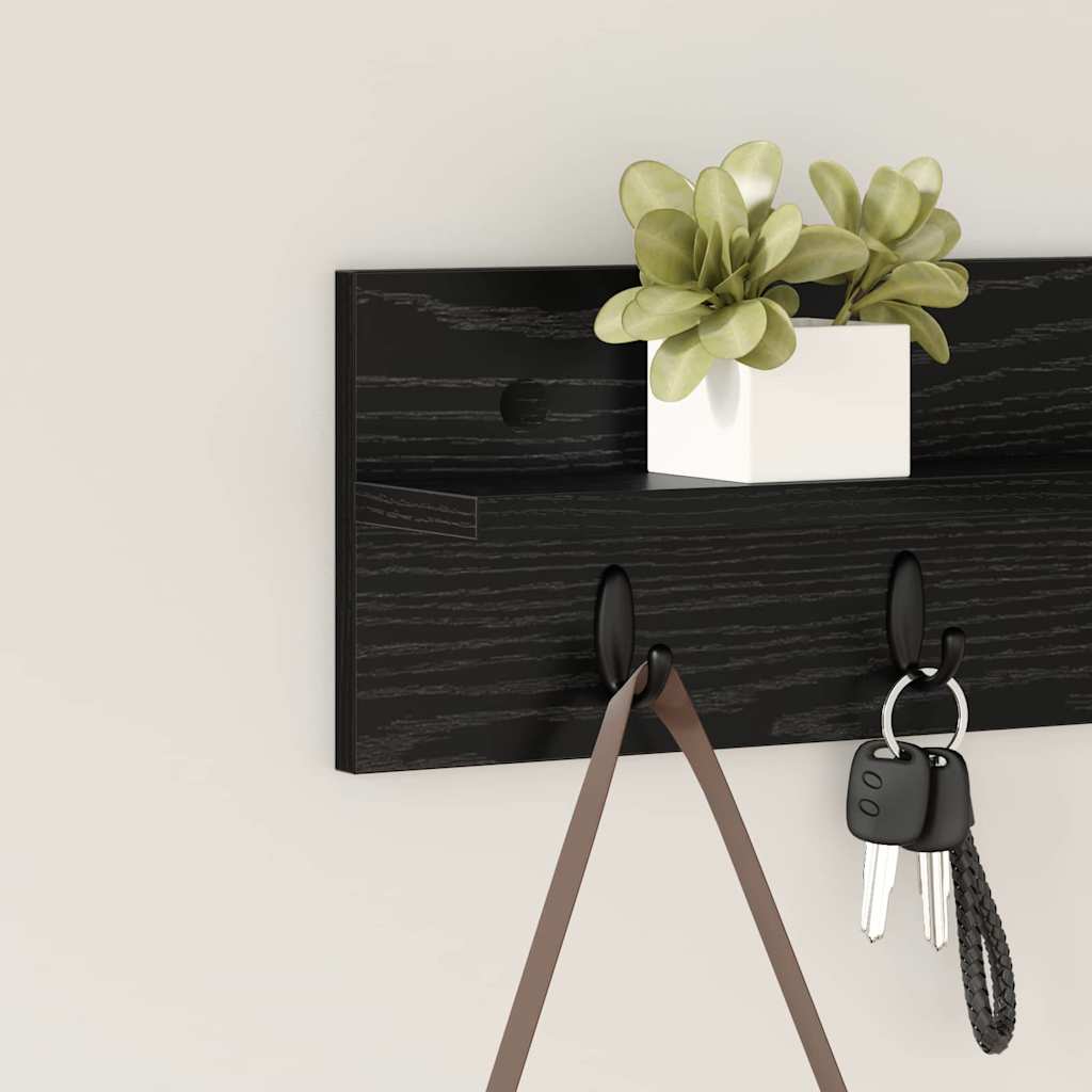 Wall Mounted Nightstand Wall Bracket Black Oak Look