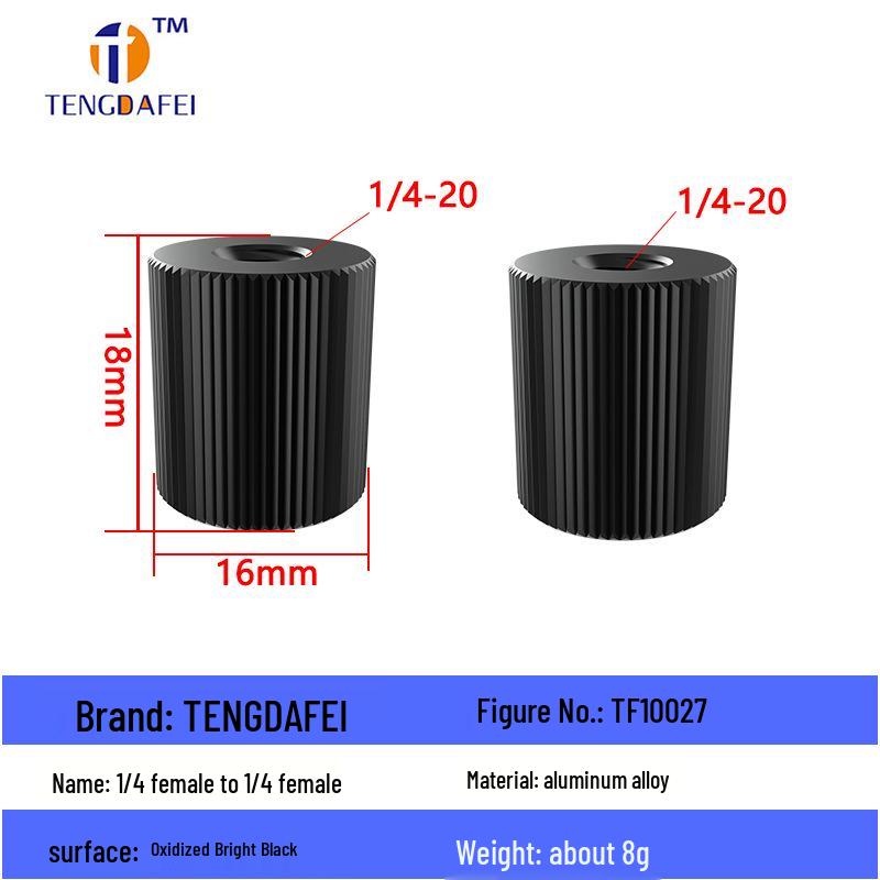 Reversible 1/4" Male To 3/8" Female Adapter for Camera Tripod Ball Head with M4-M8 Conversion Screws